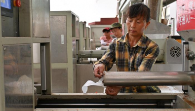 安徽：祁門縣小路口鎮(zhèn)菌棒加工生產(chǎn)忙